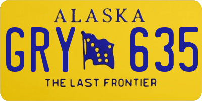 AK license plate GRY635