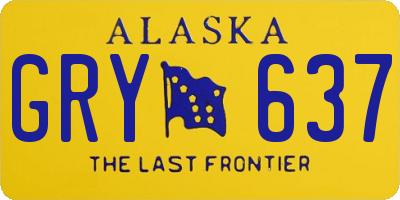 AK license plate GRY637