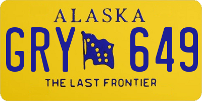 AK license plate GRY649