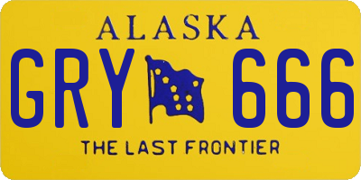 AK license plate GRY666