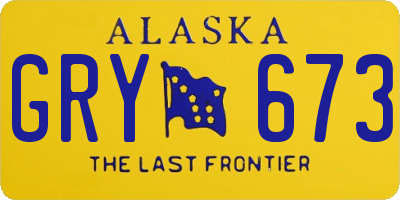 AK license plate GRY673