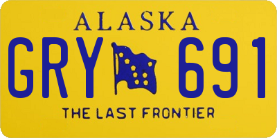 AK license plate GRY691