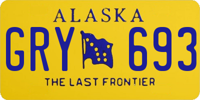 AK license plate GRY693