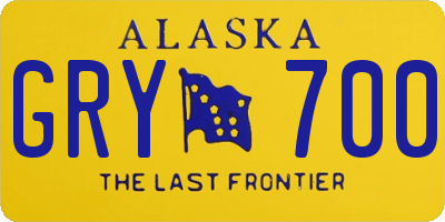 AK license plate GRY700