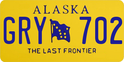 AK license plate GRY702