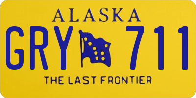 AK license plate GRY711