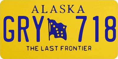 AK license plate GRY718