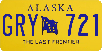 AK license plate GRY721