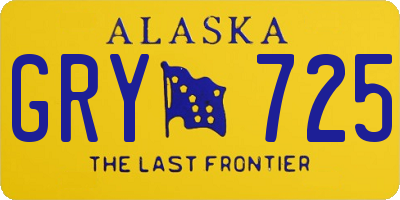 AK license plate GRY725