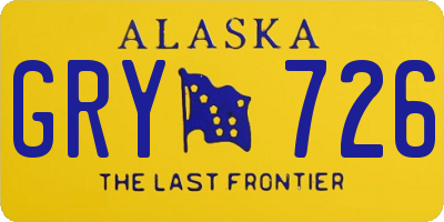 AK license plate GRY726