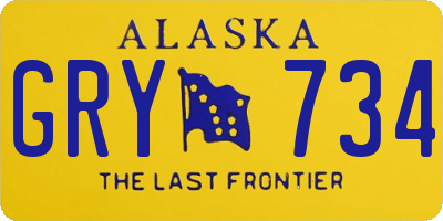 AK license plate GRY734