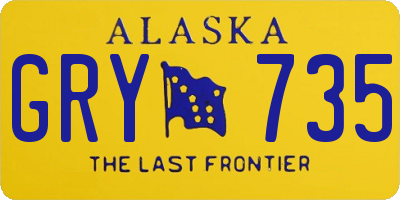 AK license plate GRY735