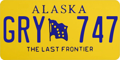 AK license plate GRY747