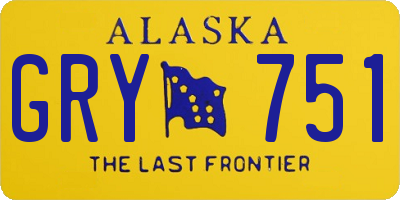 AK license plate GRY751