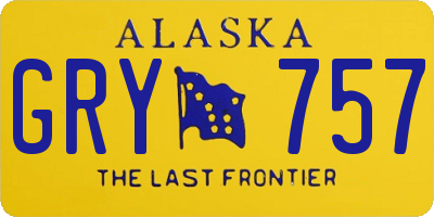 AK license plate GRY757