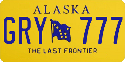 AK license plate GRY777