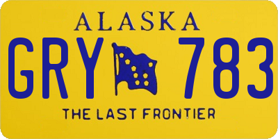 AK license plate GRY783