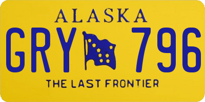 AK license plate GRY796