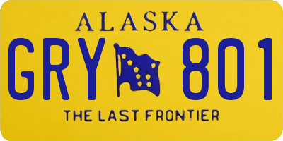 AK license plate GRY801