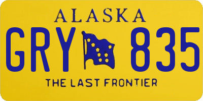 AK license plate GRY835