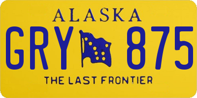 AK license plate GRY875