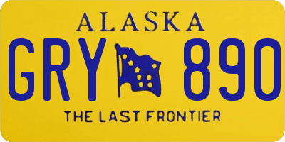 AK license plate GRY890