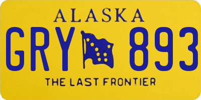 AK license plate GRY893