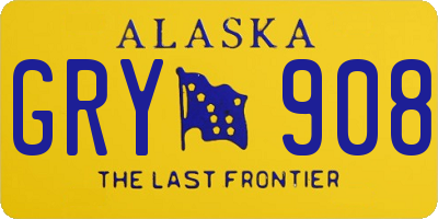 AK license plate GRY908