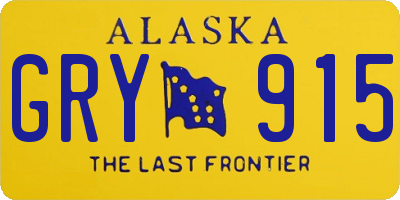 AK license plate GRY915