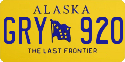 AK license plate GRY920