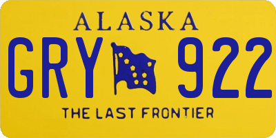 AK license plate GRY922