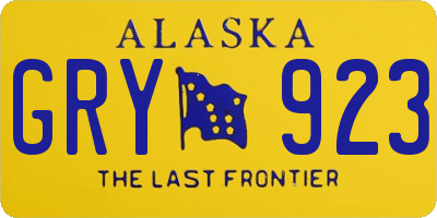 AK license plate GRY923