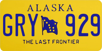 AK license plate GRY929