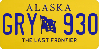 AK license plate GRY930
