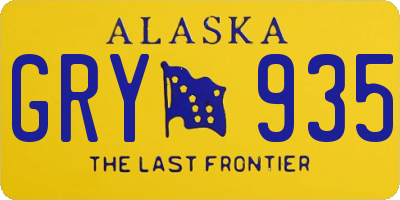 AK license plate GRY935