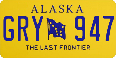 AK license plate GRY947