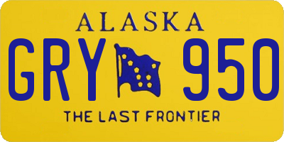 AK license plate GRY950