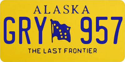 AK license plate GRY957