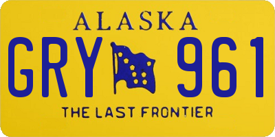 AK license plate GRY961