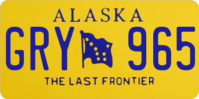 AK license plate GRY965