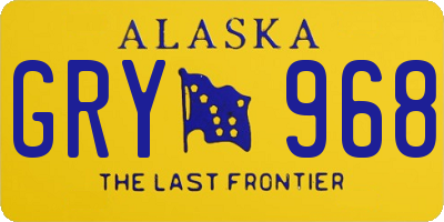 AK license plate GRY968