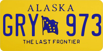 AK license plate GRY973