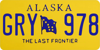 AK license plate GRY978