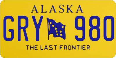 AK license plate GRY980