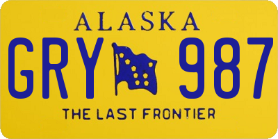 AK license plate GRY987