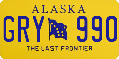 AK license plate GRY990