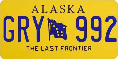 AK license plate GRY992