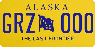 AK license plate GRZ000