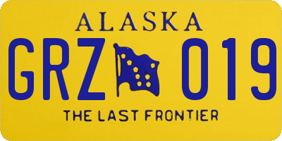 AK license plate GRZ019