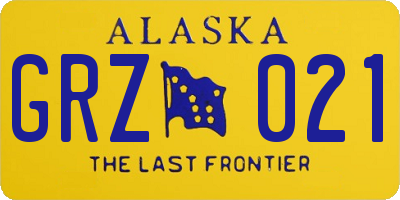 AK license plate GRZ021